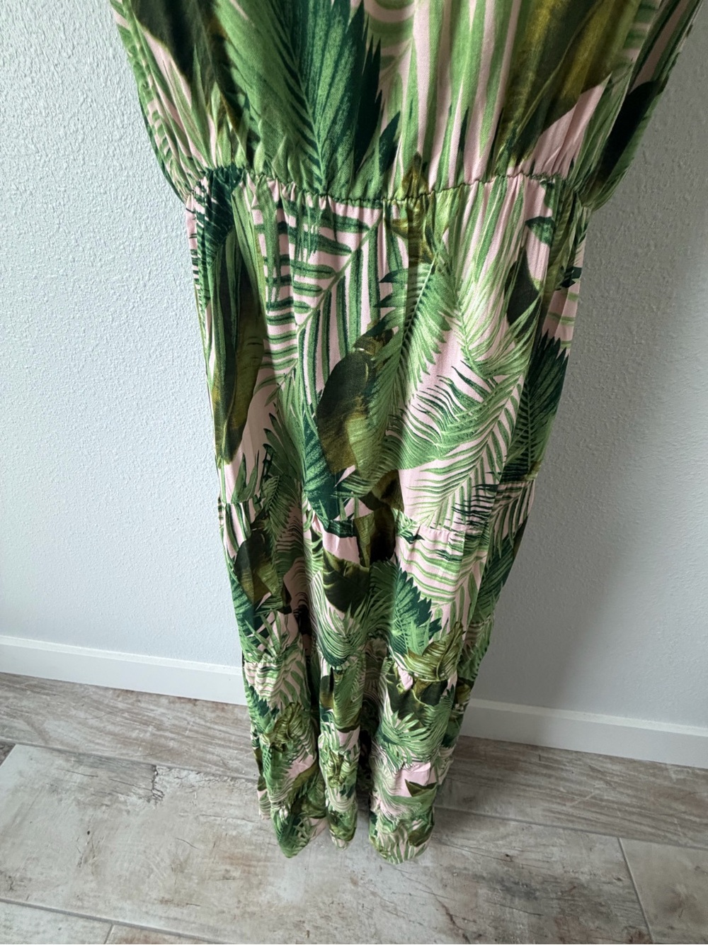 Vince Camuto Green and Pink Tropical Halter Maxi Dress - Picture 6 of 13